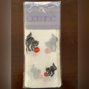 Vtg Gamine Knee High Cat Halloween Socks NWT Easton International Made In USA